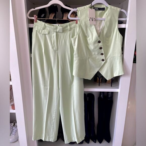 NWT Zara Women's light Green Suit size XS - Picture 11 of 15